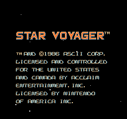 Star Voyager Title Screen